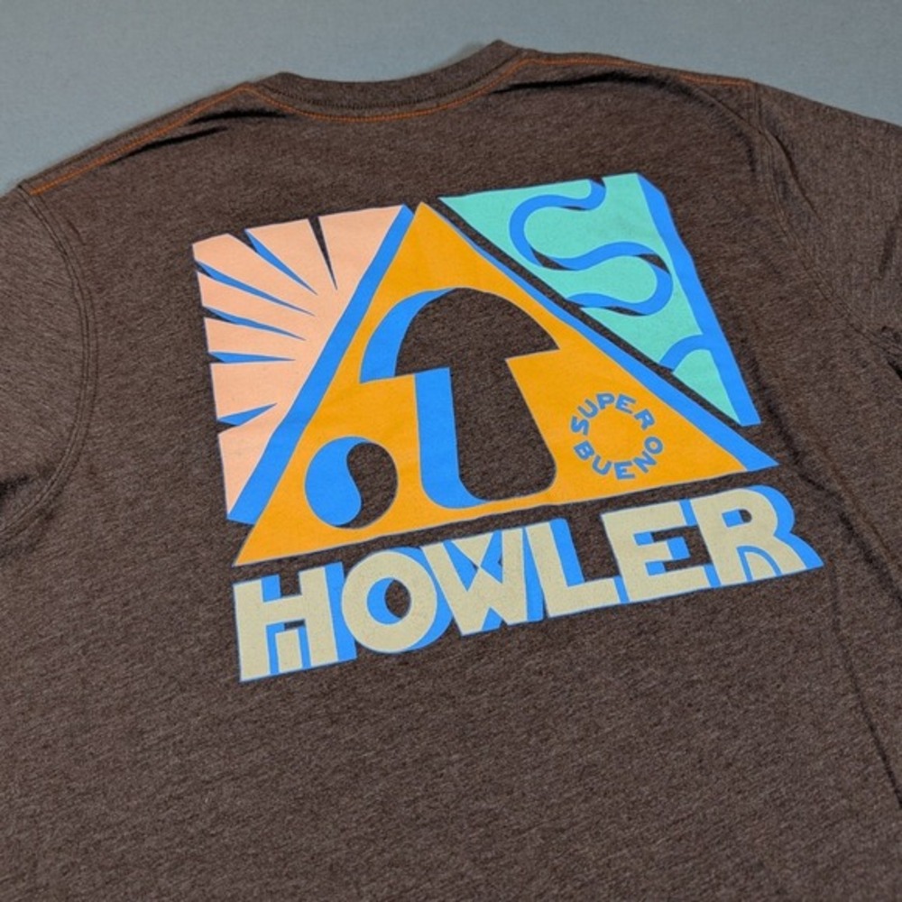 Howler Brothers Mens T Shirt Brown Graphic Print Short Sleeve Crew Neck Size M